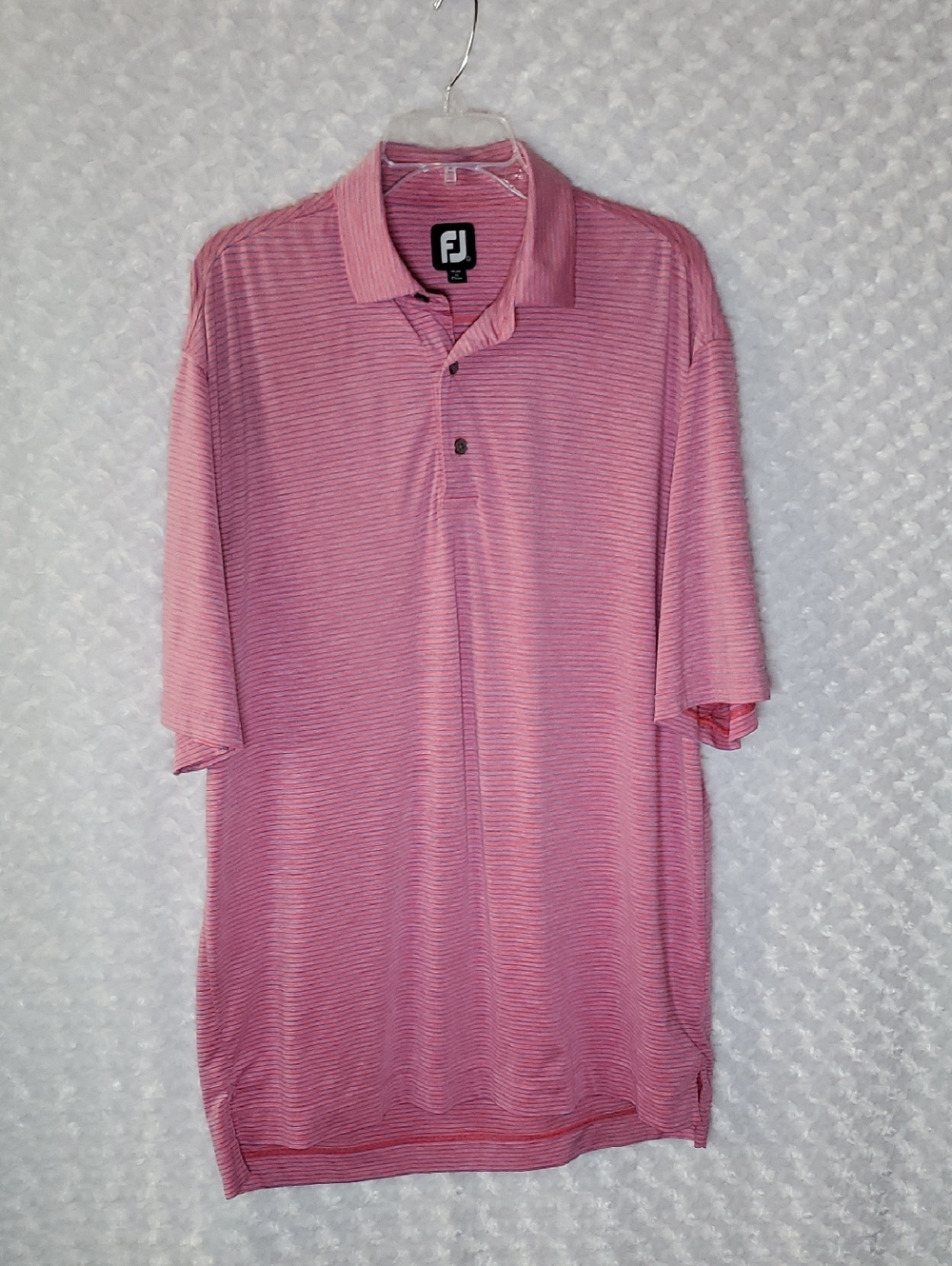 FootJoy Pink Micro-Striped Golf Polo